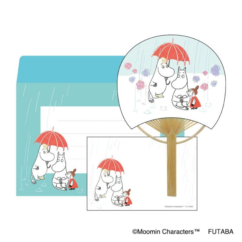 Kouriten [現貨] 日本製造 郵局限定季節性姆明竹扇套裝 image 3