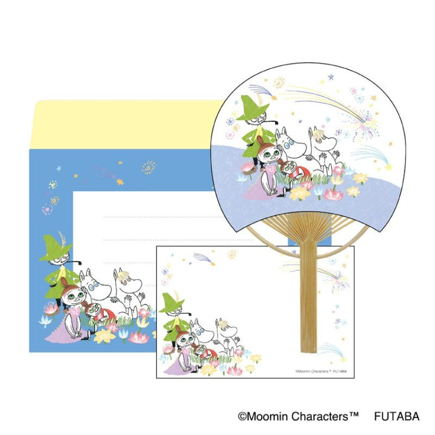Kouriten [現貨] 日本製造 郵局限定季節性姆明竹扇套裝 image 7