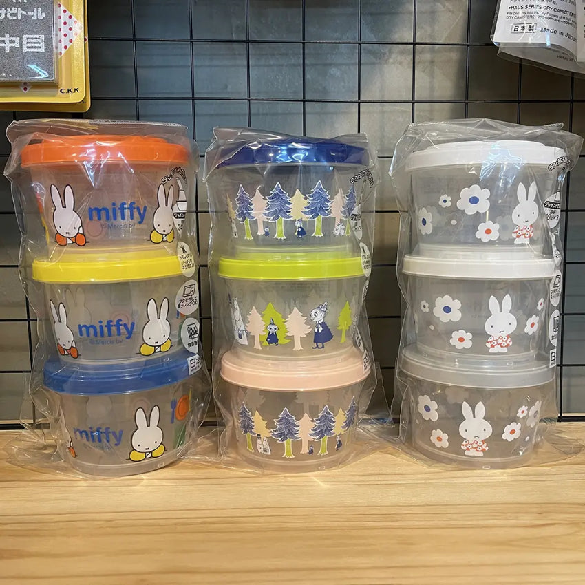 Kouriten [現貨] 日本製造 圓型可組合扭蓋食物盒 一套3個 image 1