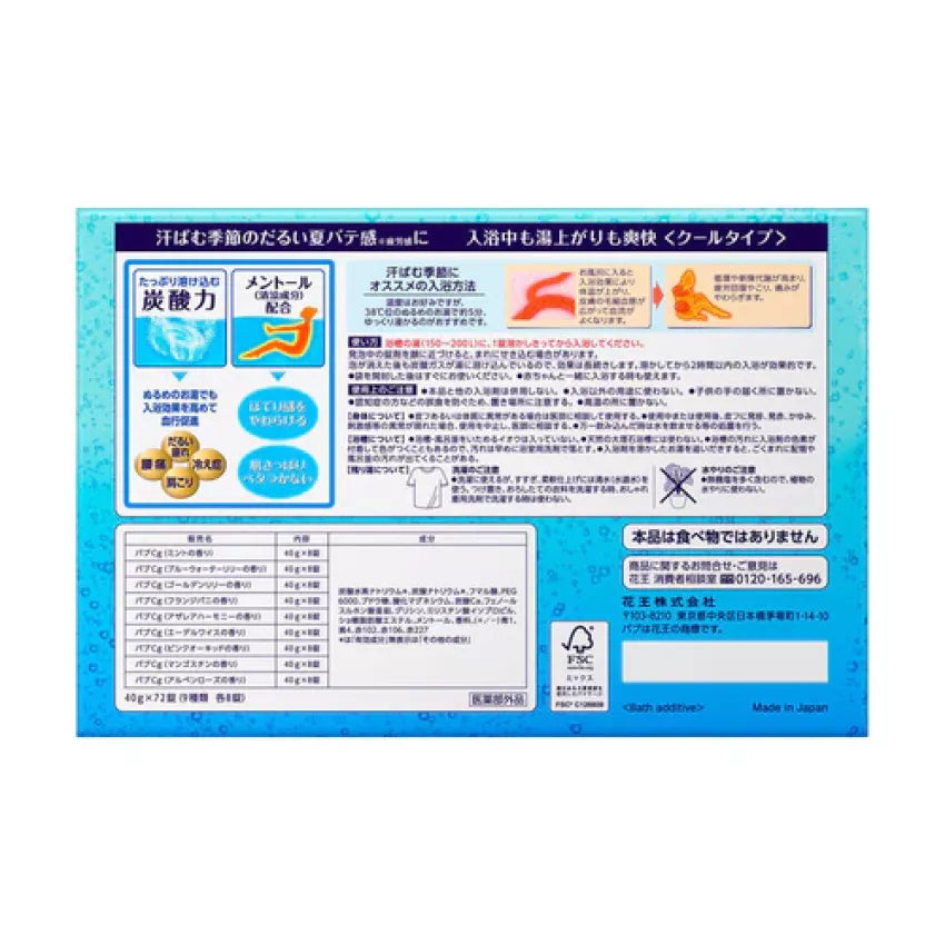 Kouriten [現貨] 日本製造花王碳酸浸澡入浴劑72錠 (清涼型) image 2
