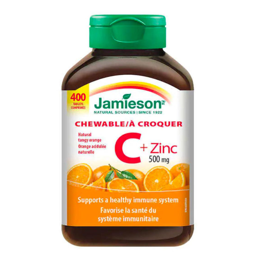 Kouriten [限時預購] Jamieson Chewable Vitamin C + Zinc 500 mg 400Tablets 健美生維他命C + 鋅 500mg 400粒 image 1