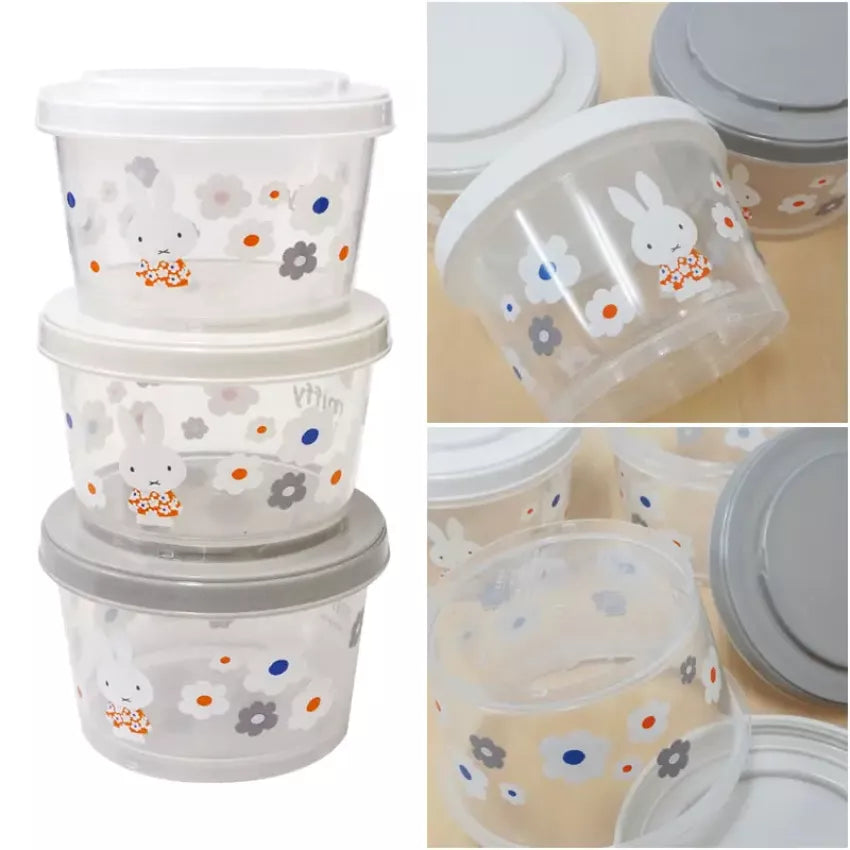 Kouriten [現貨] 日本製造 圓型可組合扭蓋食物盒 一套3個 image 3